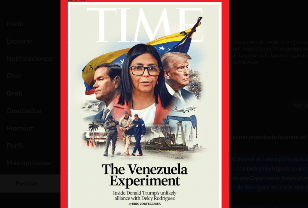 delcy-rodriguez-en-portada-de-time:-paso-de-aliada-de-maduro-a-representante-de-trump