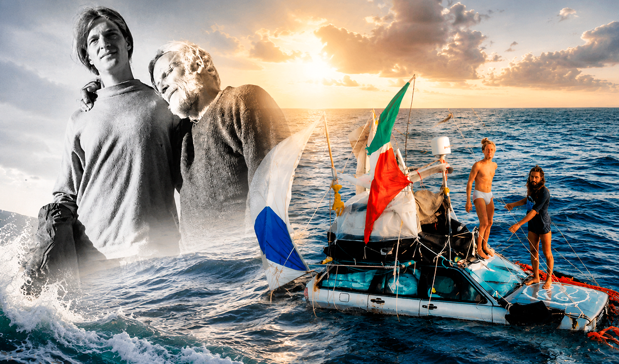 convirtieron-sus-autos-en-barcos-y-enfrentaron-tormentas-en-el-atlantico-por-119-dias-para-cumplir-el-ultimo-sueno-de-su-padre