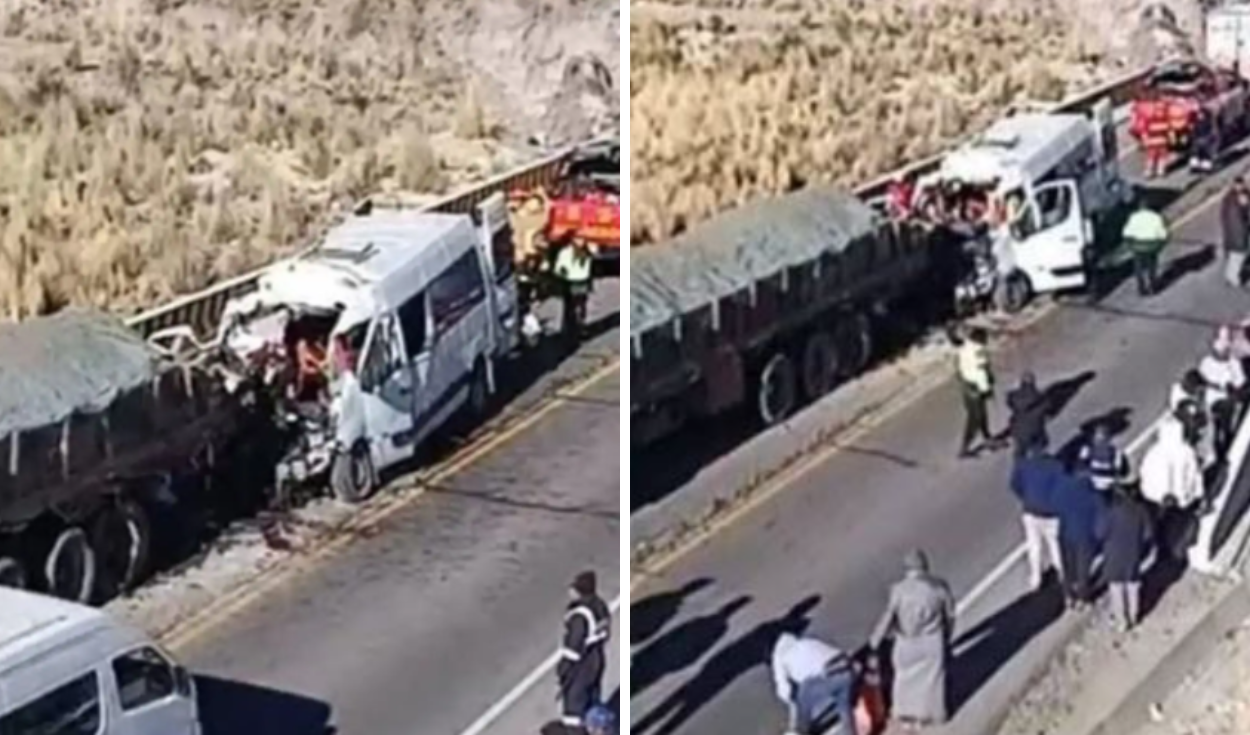 choque-fatal-en-cusco:-9-muertos-y-seis-heridos-deja-colision-entre-minivan-y-camion-en-espinar