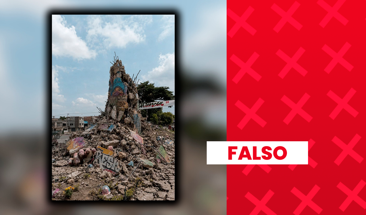 es-falso-que-el-monumento-a-la-resistencia-de-cali-haya-sido-destruido-por-el-terremoto-en-colombia:-la-imagen-fue-creada-con-ia