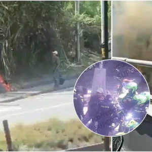 incendio-en-medellin,-en-la-via-las-palmas,-fue-provocado:-camaras-de-seguridad-ayudaron-a-las-autoridades-a-ubicar-y-capturar-al-presunto-responsable